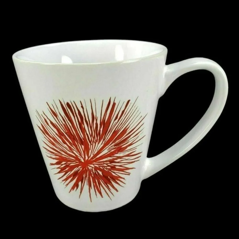 Starbucks Starburst Mug Fireworks 11 Oz‎ Collectible Coffee Tea Cup Red READ